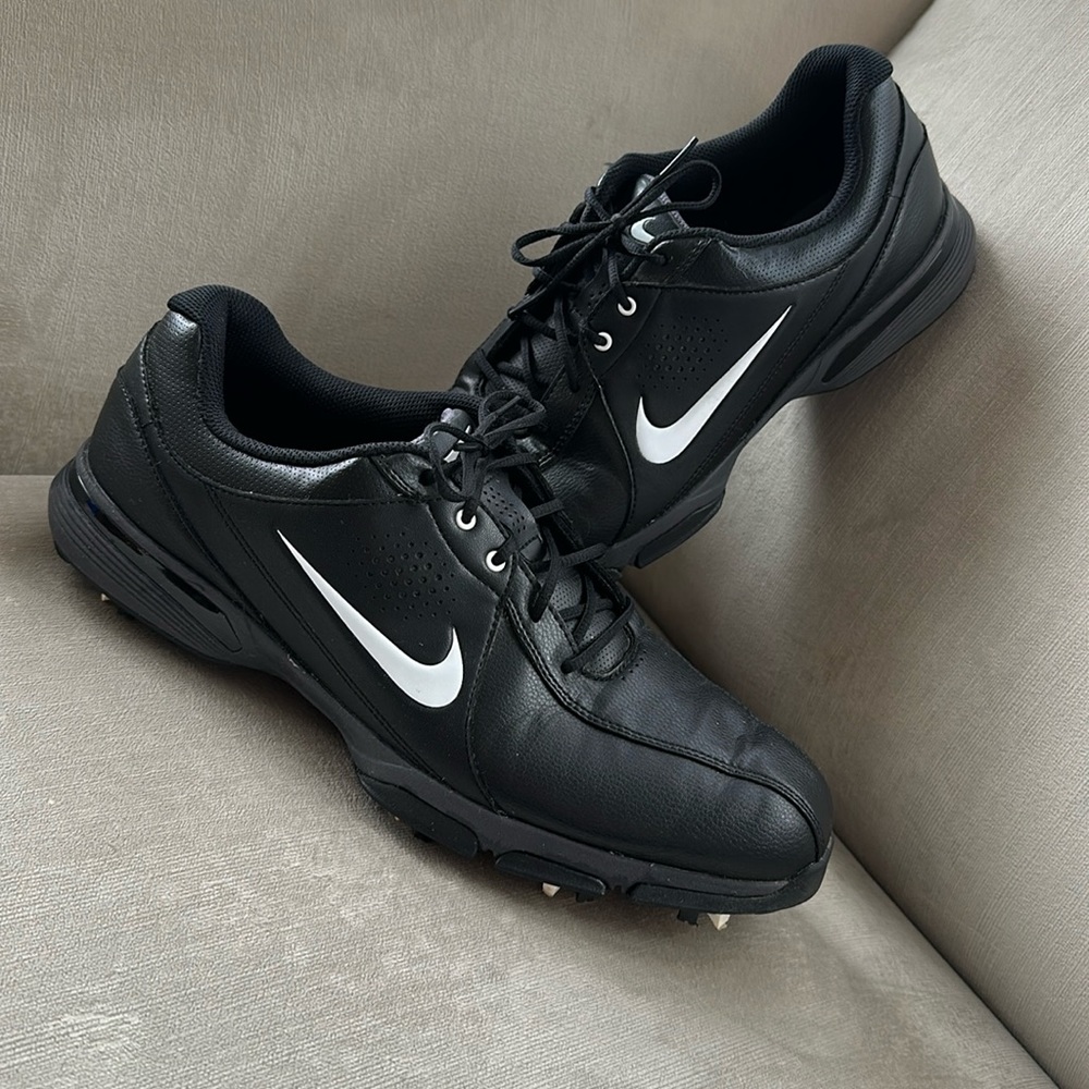 Nike Golf Durasport III Mens Golf Shoes Size 11 Black Leather 628527-002 Spiked